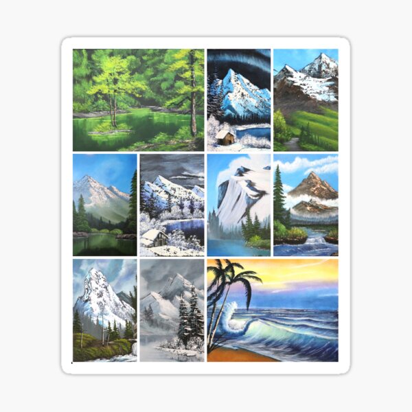 Bob Ross Inspired Pattern Sticker
