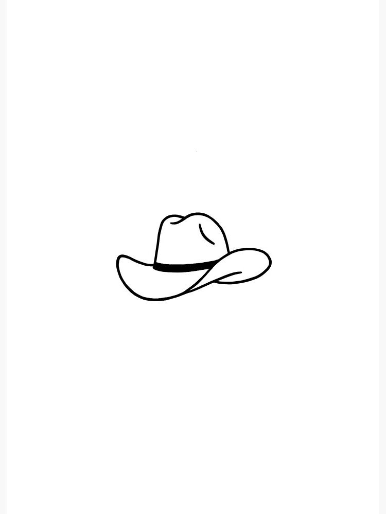 Cowboy hat - simple outline Art Board Print