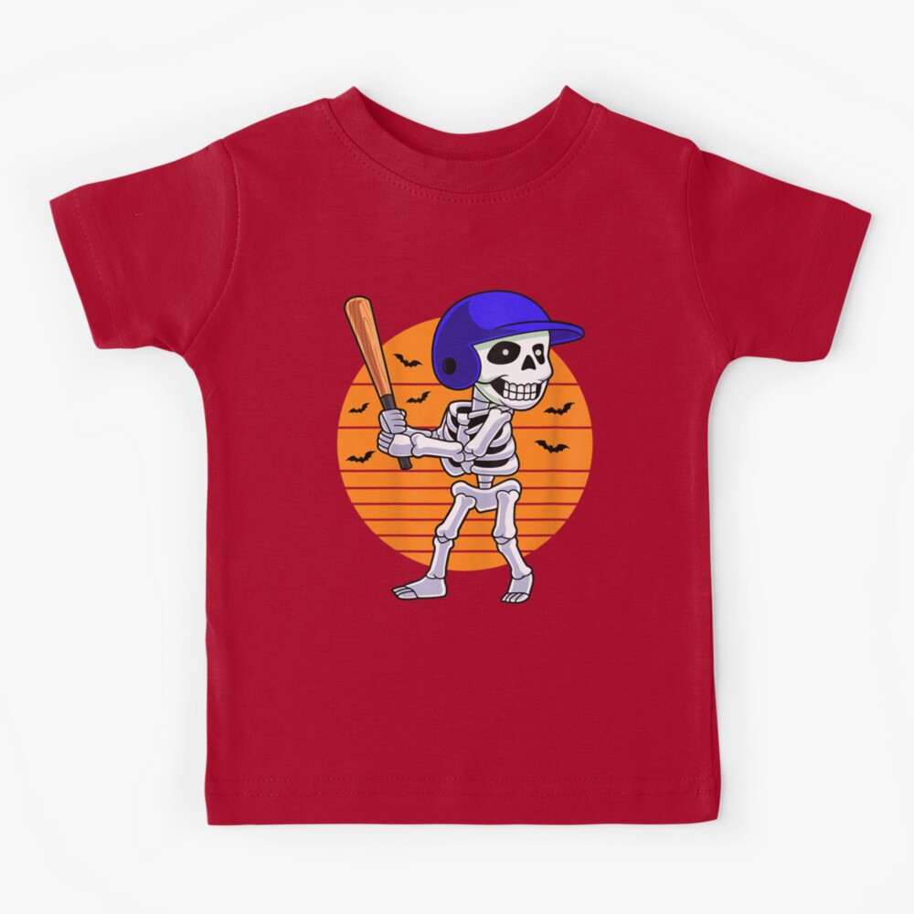 Baseball Skeleton Halloween Men Boys Baseball, Halloween Skeleton Baseball  Halloween Player Catcher Pitcher | Kids T-Shirt