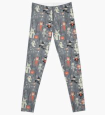 Vintage love shack monster halloween party Leggings