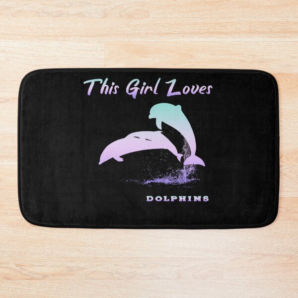 Item preview, This Girl Loves Dolphins purple and blue lettering designed and sold by Zandrasart.