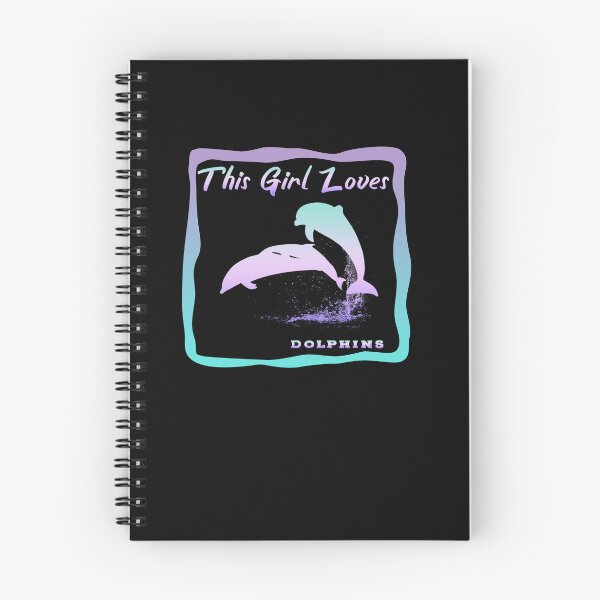 Item preview, This Girl Loves Dolphins purple and blue lettering and purple blue framing designed and sold by Zandrasart.
