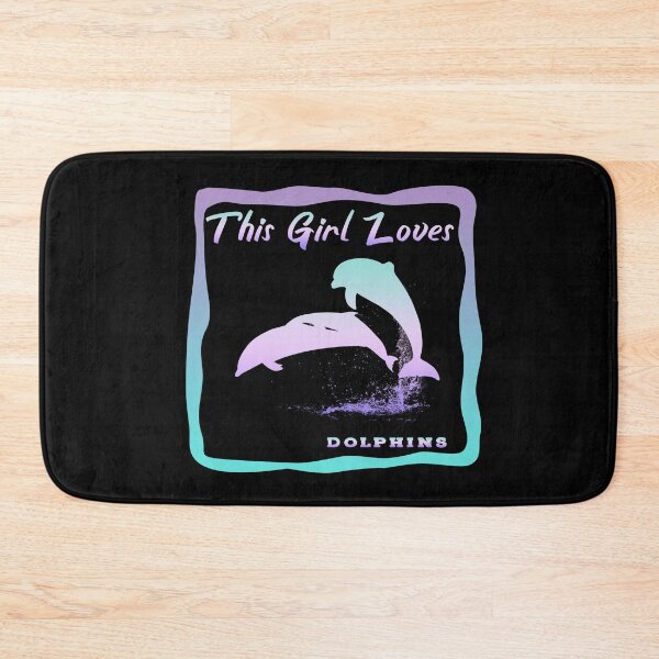 Item preview, This Girl Loves Dolphins purple and blue lettering and purple blue framing designed and sold by Zandrasart.