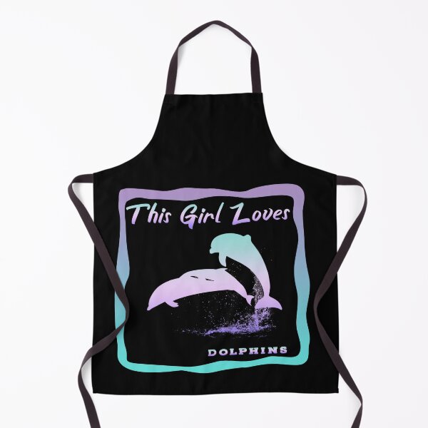 Item preview, This Girl Loves Dolphins purple and blue lettering and purple blue framing designed and sold by Zandrasart.