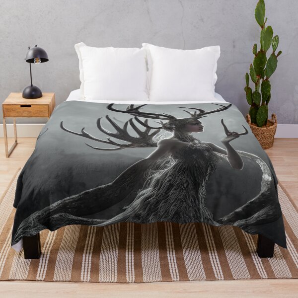 Item preview, woman with antlers designed and sold by SalogwynLifeArt.