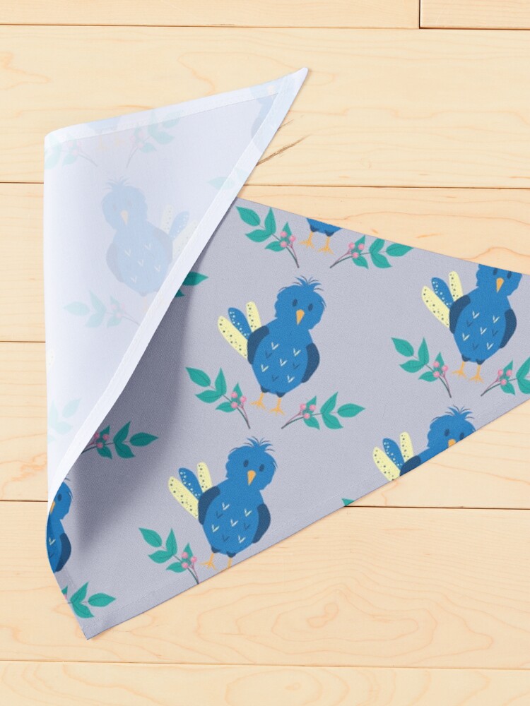 Alternate view of Funny blue whimsical birdie Pet Bandana