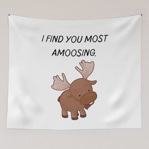 Item preview, Funny Silly Cute Animal Moose Animal Pun - Amoosing designed and sold by SundaySoup.