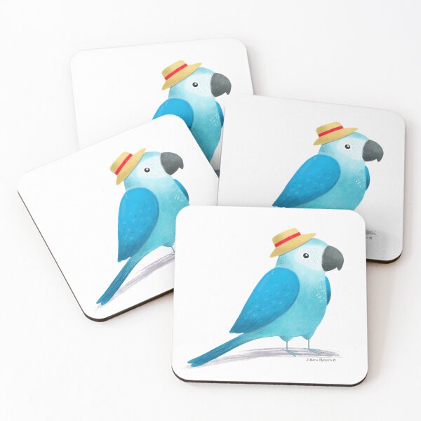 Item preview, Spixes Macaw with hat designed and sold by julianamotzko.