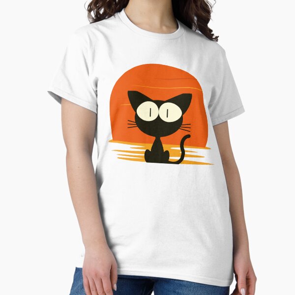 Cat Watching Sunset Classic T-Shirt