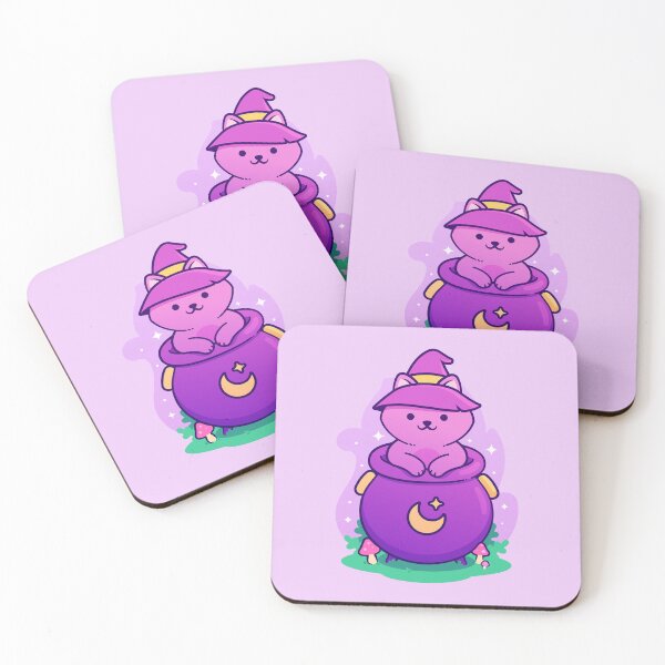Item preview, Kawaii Witch Cat Inside a Cauldron designed and sold by May's Studio.