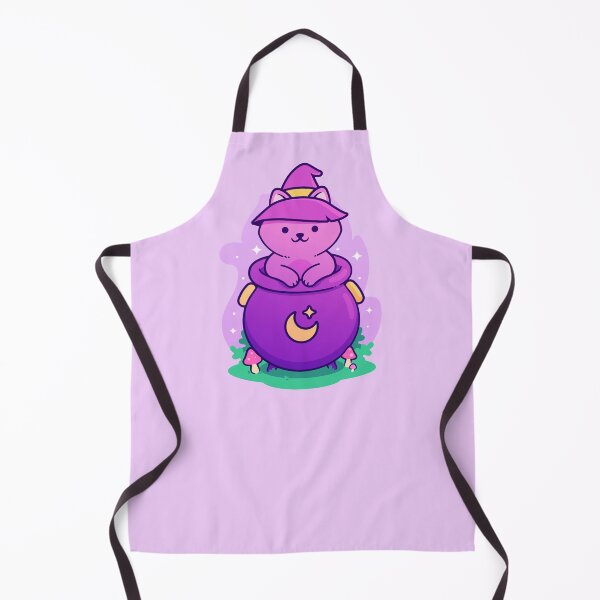 Item preview, Kawaii Witch Cat Inside a Cauldron designed and sold by May's Studio.