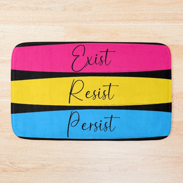 Item preview, Pan Pride Exist, Resist, Persist in Black designed and sold by AmandaRoseArts.
