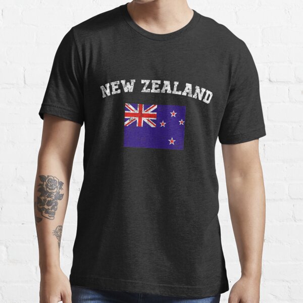 New Zealand Flag Distressed Old Font Zealander From Two Tone Hoodie Sweatshirt 