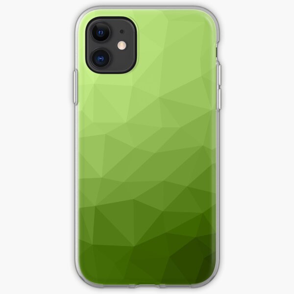 Patrón de malla geométrica degradado verde ombre Funda blanda para iPhone