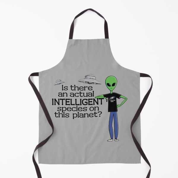 Item preview, Is There An Actual INTELLIGENT Species On This Planet? E.T., Little Green Man, Alien with Flying Saucer, UFO, UAP. designed and sold by FringeDweller2.