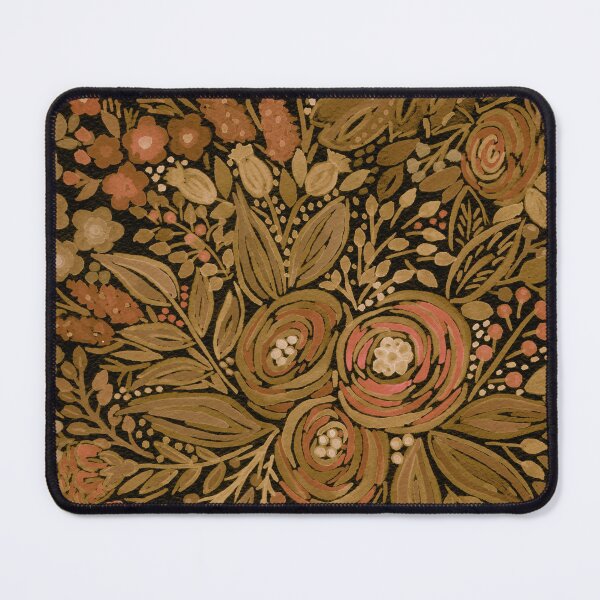 Item preview, Watercolor .Black brown floral pattern .  designed and sold by fuzzyfox.