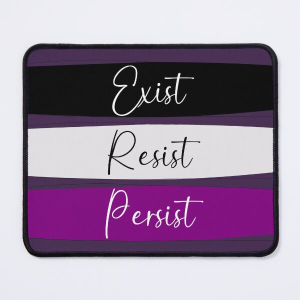 Item preview, Ace Pride Exist, Resist, Persist in Plum designed and sold by AmandaRoseArts.
