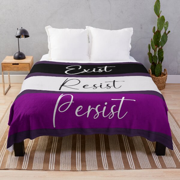 Item preview, Ace Pride Exist, Resist, Persist in Plum designed and sold by AmandaRoseArts.