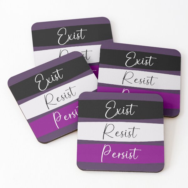Item preview, Ace Pride Exist, Resist, Persist in Plum designed and sold by AmandaRoseArts.