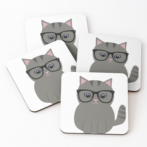 Item preview, Grey Cat with Eyeglasses designed and sold by Ashlison.