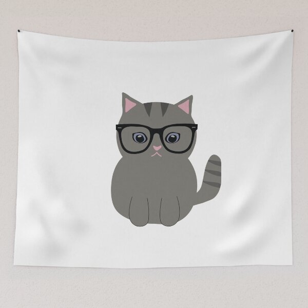 Item preview, Grey Cat with Eyeglasses designed and sold by Ashlison.