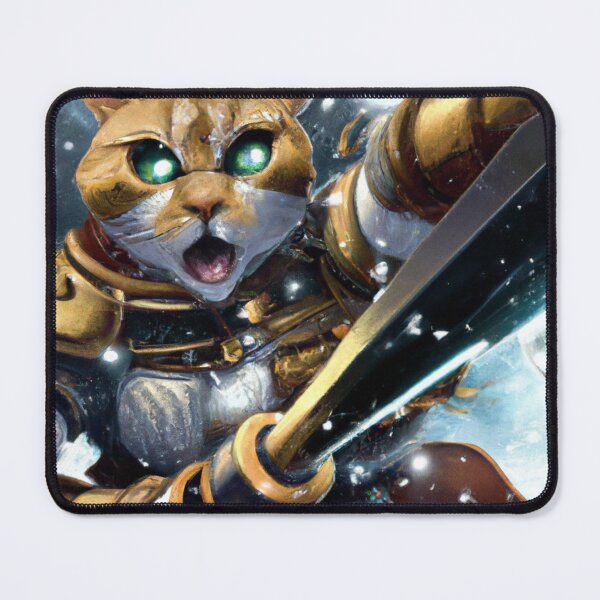 Item preview, Wallace the Cat, charging into battle (Fantasy) designed and sold by thecatandkettle.