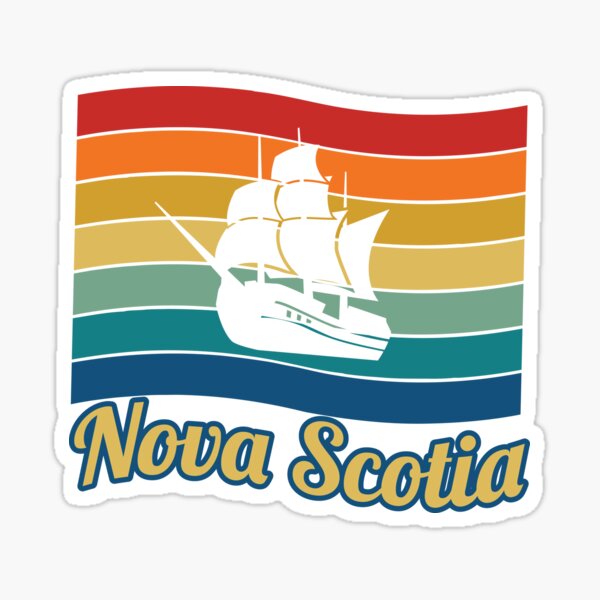 Nova Scotia Canada Retro Wavy Flag Sticker For Sale By SteroyDesign   St,small,507x507 Pad,600x600,f8f8f8 