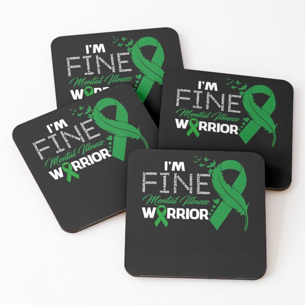 Item preview, Mental Illness Warrior I'm Fine Feather Ribbon designed and sold by heckforddewey.