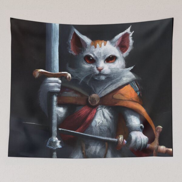 Artikelvorschau, Wenham, die Katze, bereitet sich auf den Kampf vor (Fantasie) entworfen und verkauft von thecatandkettle.