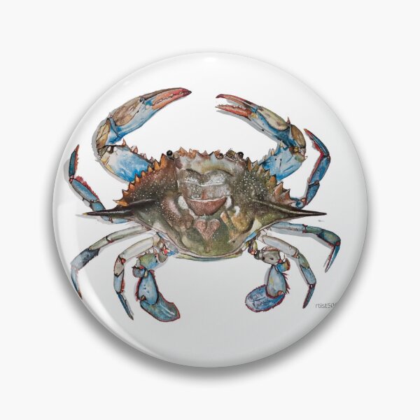 Item preview, High resolution digital image of my watercolor painting "Blue crab" designed and sold by rtist504.