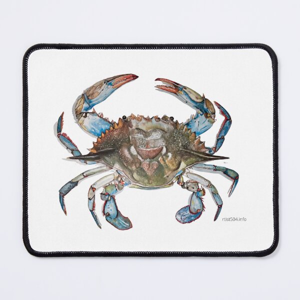 Item preview, High resolution digital image of my watercolor painting "Blue crab" designed and sold by rtist504.
