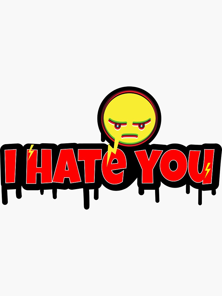 I Hate You Emoji Cool Funny Motorcycle Helmet Or College Humor Design Sticker For Sale By 