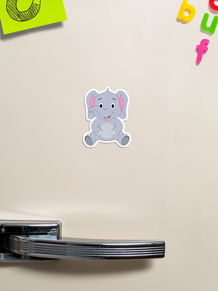 Happy Elephant Magnet for Sale by alaieina