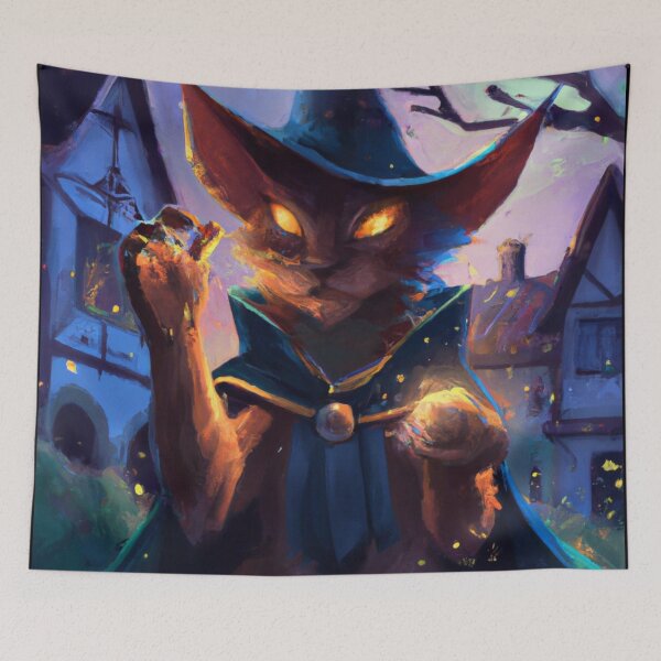Item preview, Nox the Cat, casting a spell (Fantasy) designed and sold by thecatandkettle.
