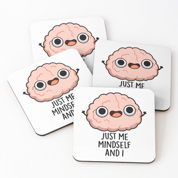 Item preview, Just Me Mindself And I Funny Brain Puns  designed and sold by punnybone.