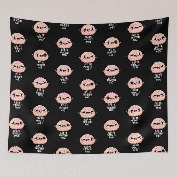Item preview, Just Me Mindself And I Funny Brain Puns (Dark BG) designed and sold by punnybone.