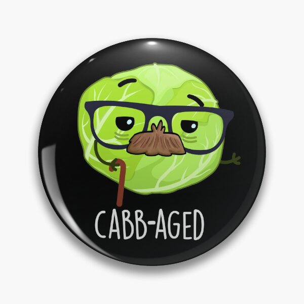 Item preview, Cabb-aged Funny Cabbage Puns (Dark BG) designed and sold by punnybone.
