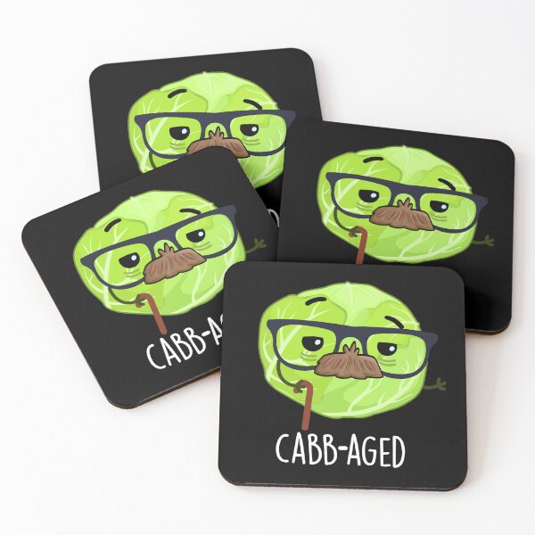 Item preview, Cabb-aged Funny Cabbage Puns (Dark BG) designed and sold by punnybone.