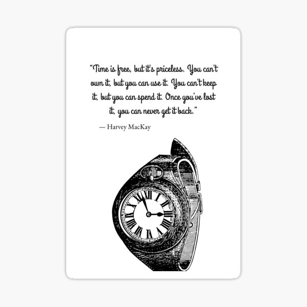 ""Time is free but it's priceless" quotes on products." Sticker for