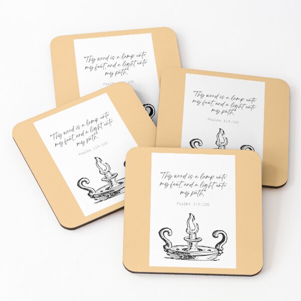 Item preview, "Thy word is a lamp unto my feet, and a light unto my path" caption on products. designed and sold by ACEGDesign.