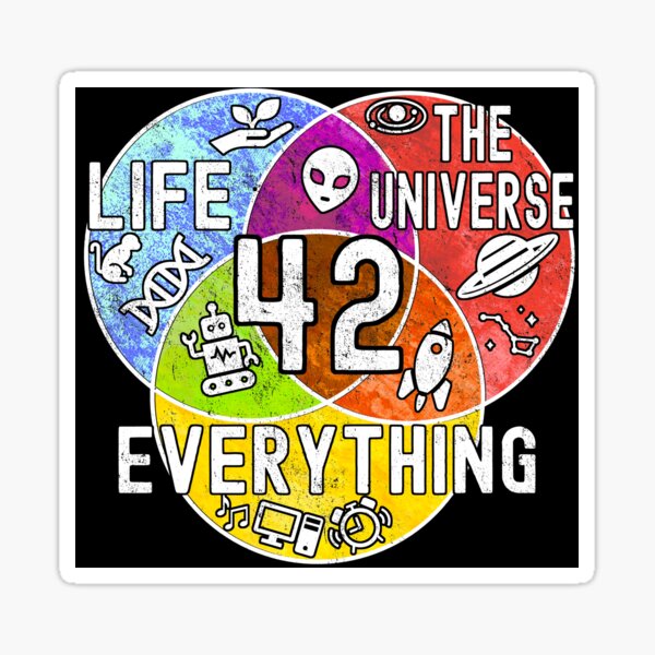 "Funny Nerdy Sheldon 42 Venn Diagram Meaning of Life Geeky Scifi