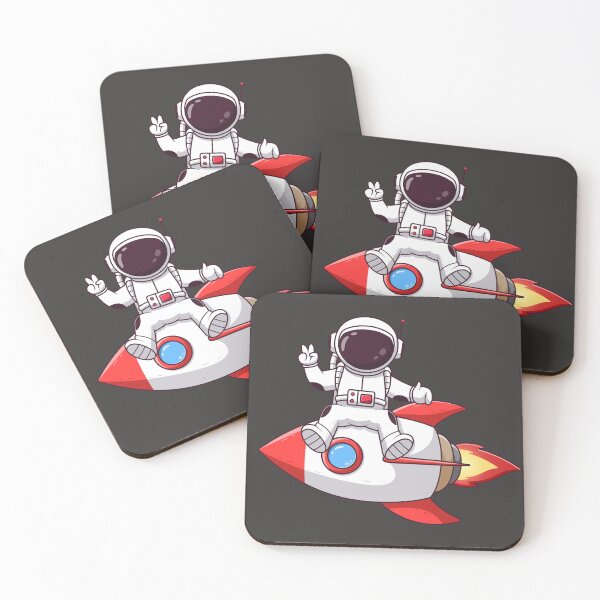 Item preview, Cute Astronaut With Peaceful Hands Sitting on Rocket Cartoon designed and sold by Berryl09.