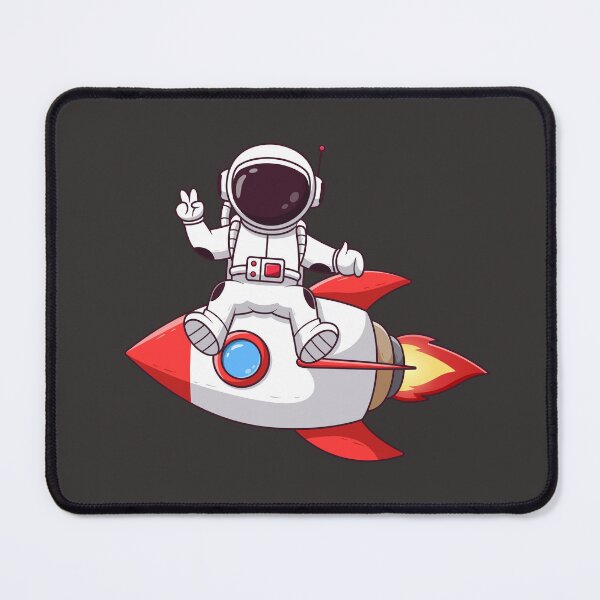 Item preview, Cute Astronaut With Peaceful Hands Sitting on Rocket Cartoon designed and sold by Berryl09.