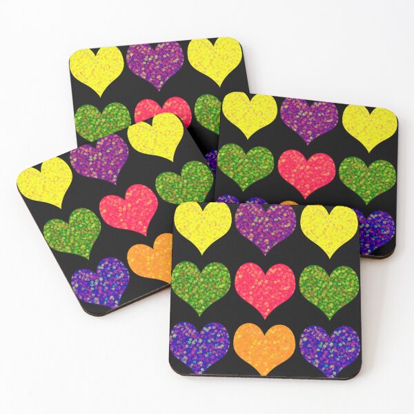 Item preview, Six Hearts in Red Green Orange Blue Purple Yellow designed and sold by Karen Simon.