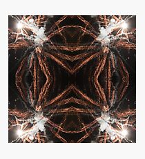 Happy New Year Gold fireworks with smoke Photographic Print