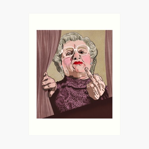Mrs Doubtfire middle finger - Illustration - Robin Williams - Film Art Print