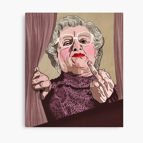 Mrs Doubtfire middle finger - Illustration - Robin Williams - Film Canvas Print