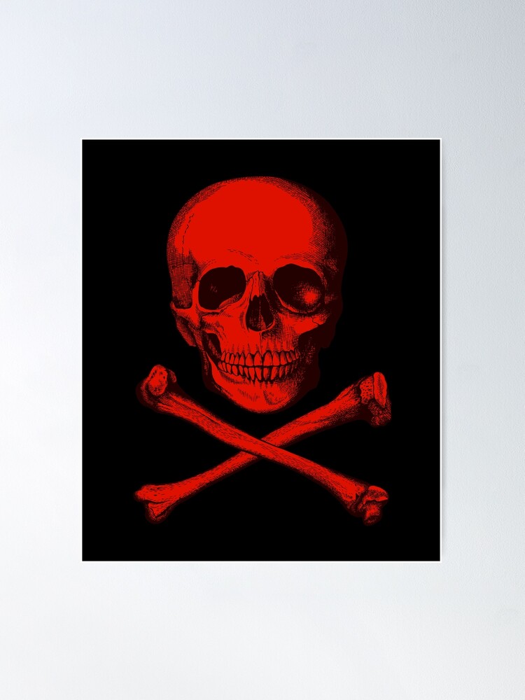 Red Skull and Crossbones Digital Art by Bigalbaloo Stock - Fine