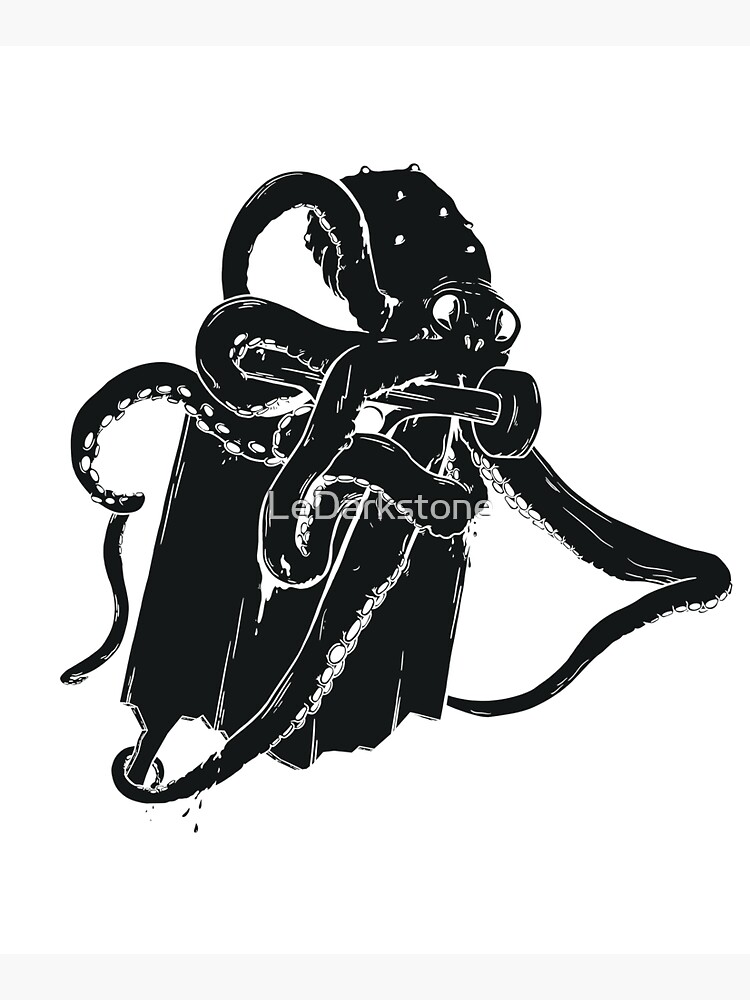 Thumbnail 5 of 5, Tote Bag, Skating by the sea - octopus designed and sold by LeDarkstone.
