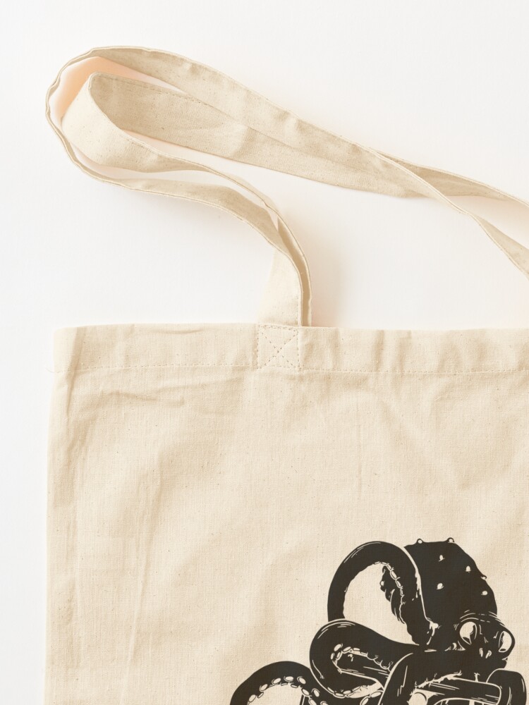 Thumbnail 3 of 5, Tote Bag, Skating by the sea - octopus designed and sold by LeDarkstone.